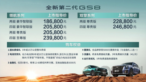 中国高端SUV引领者，全新第二代GS8震撼上市，18.68万元起售